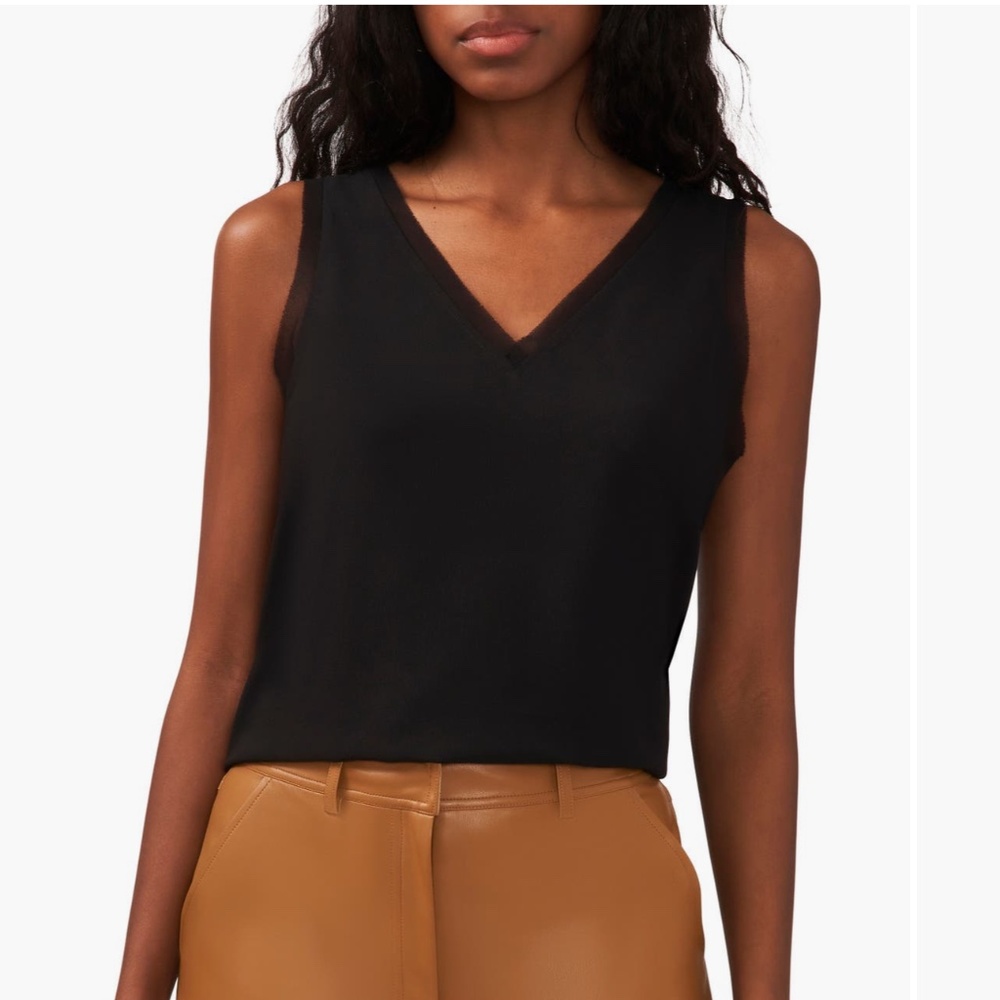 NEW WITH TAGS Halogen Raw Edge Tank Black $30